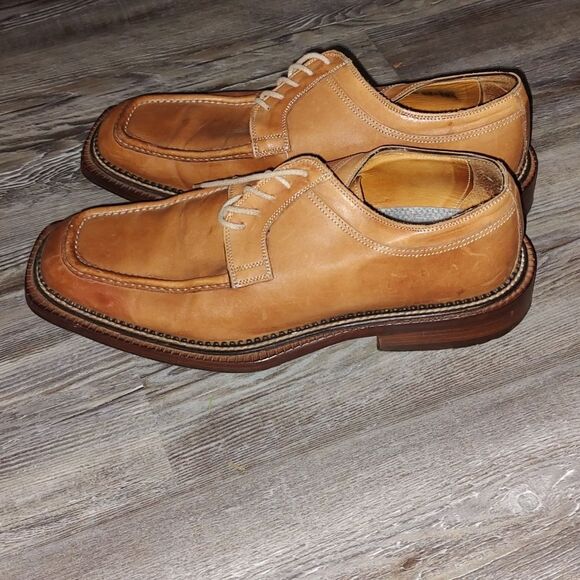 Brass Boots tan leather dress shoes  loafers Made in Italy  Sz 10.5 main image 5